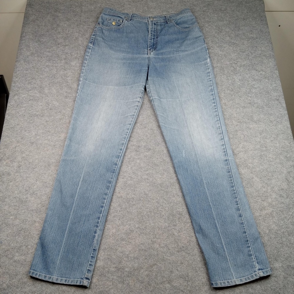 Gloria Vanderbilt Jeans Womens 10 Long Light Wash Stretch Denim Straight Leg Fit